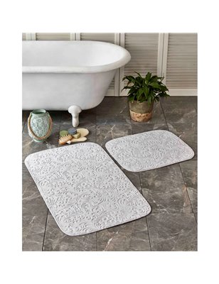 DELORA GREY 2 PRC BATH MAT (60X100 CM + 50X60 CM)