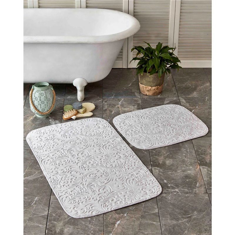 Delora Grey 2 Prc Bath Mat (60X100 Cm + 50X60 Cm)