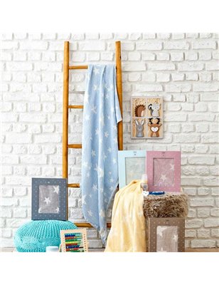 KH BABY STAR BLUE BABY PIQUE 80X120