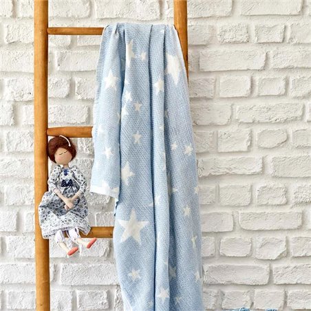 KH BABY STAR BLUE BABY PIQUE 80X120