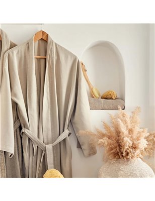 4 ELEMENT BEIGE KIMONO DRESSING GOWN S/M -  S/M