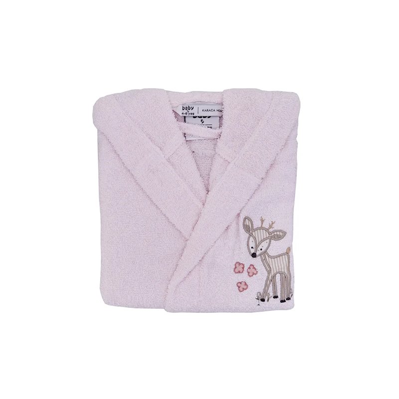 DOE 4-6 Y BABY BATHROBE SET-PINK