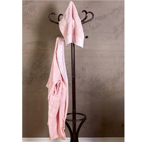 Delora Offwhite-Gri Dantelli Bathrobe Set 5 Prc | Enplus Home