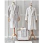 Delora Offwhite-Gri Dantelli Bathrobe Set 5 Prc