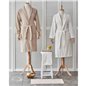 Delora Offwhite -Beige Dantelli Bathrobe Set 5 Prc