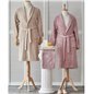 Doleres Powder-Beige Nakisli Bathrobe Set 5 Prc