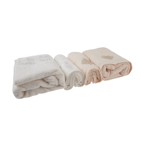 Kh Vivien Flos 4 Prc Krem-Beige Bath Set