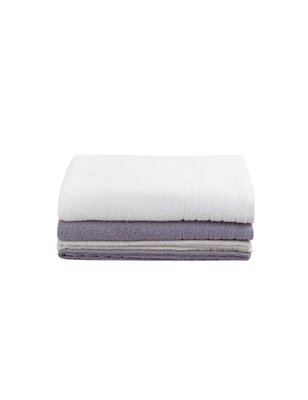 Kh Softfine Offwhite/Grey Bath Set(Pp) | Enplus Home