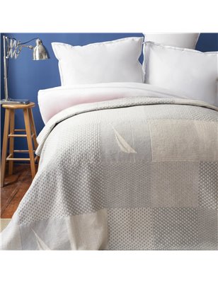 NAU AEGINA BLUE BLANKET QUEEN SIZE COTTON - QUEEN SIZE