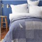 NAU AEGINA NAVY BLUE COTTON BLANKET SINGLE SIZE - SINGLE SIZE