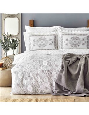 ARLEN GREY  RNF DUVET COVER SET WITH BLANKET QUEEN SIZE - QUEEN SIZE