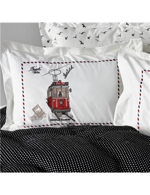 BEYOGLU GREY DUVET COVER SET WITH BLANKET QUEEN SIZE NISH SET - QUEEN SIZE