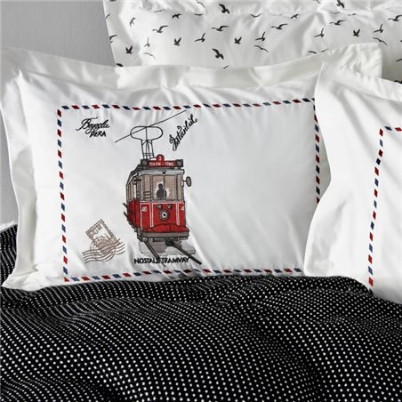 BEYOGLU GREY DUVET COVER SET WITH BLANKET QUEEN SIZE NISH SET - QUEEN SIZE