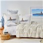 Bogazici Beige Duvet Cover Set With Blanket Nish Set - King Size