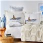 BOGAZICI BEIGE DUVET COVER SET WITH BLANKET NISH SET - QUEEN SIZE