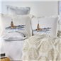 BOGAZICI BEIGE DUVET COVER SET WITH BLANKET NISH SET - QUEEN SIZE