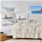 BOGAZICI BEIGE DUVET COVER SET WITH BLANKET NISH SET - QUEEN SIZE