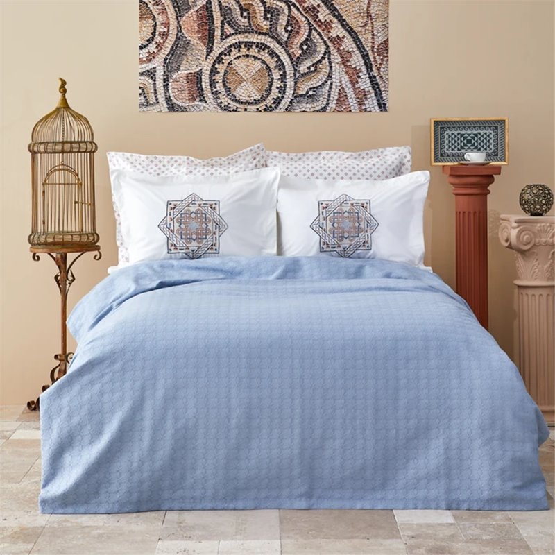 Antepo Brown Duvet Cover Set With Pique Queen Size Nish Set - Queen Size