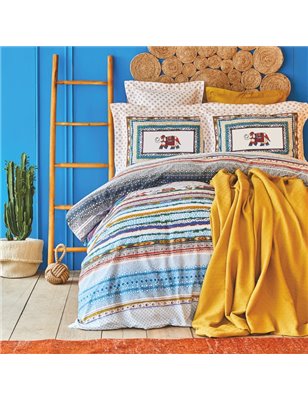 Kh Perez Mustard Rnf Duvet Cover Set With Pique Single Size - Single Size | Enplus Home