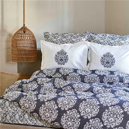 Kh Levin Somon Duvet Cover Set With Pique Queen Size Nish Set - Queen Size | Enplus Home