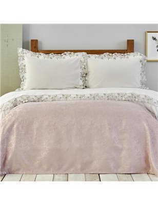 SALIVIA POWDER FRANSIZ DANTELLI DUVET COVER SET WITH PIQUE QUEEN SIZE - QUEEN SIZE