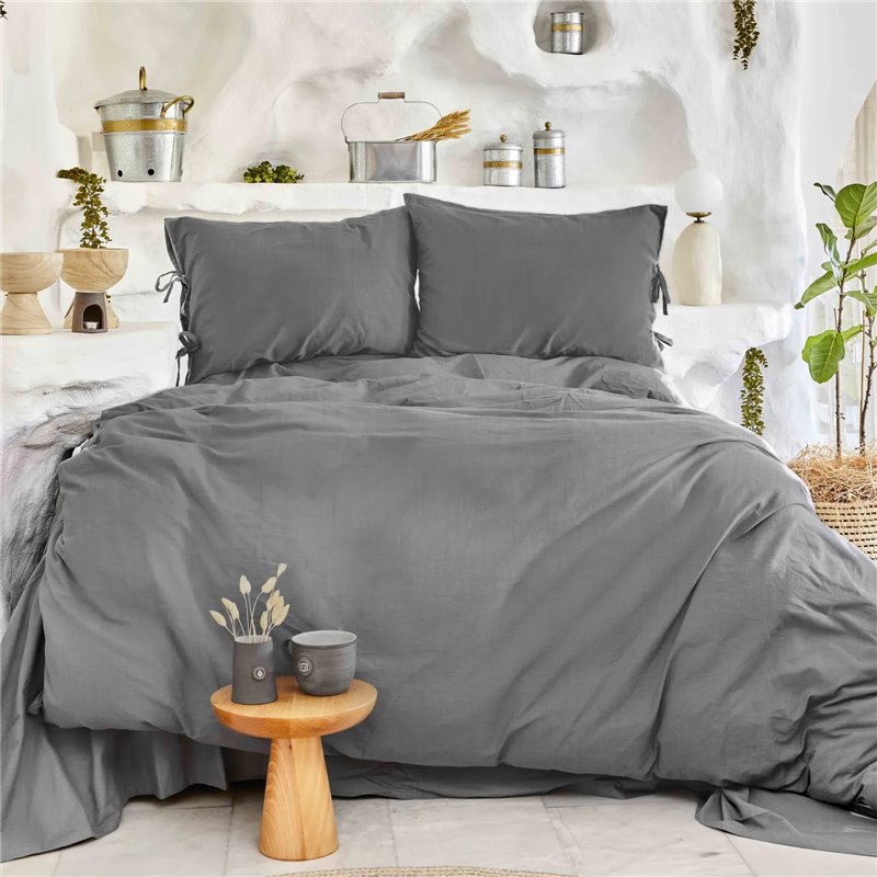 4 Element Anthracite Duvet Cover Set Queen Size - Queen Size