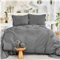 4 ELEMENT ANTHRACITE DUVET COVER SET QUEEN SIZE - QUEEN SIZE