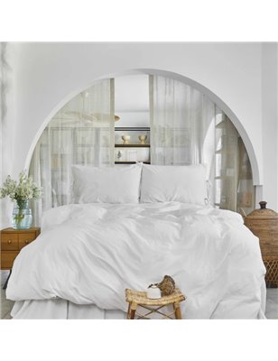 Back To Basic White Duvet Cover Set Single Size - Single Size | Enplus Home