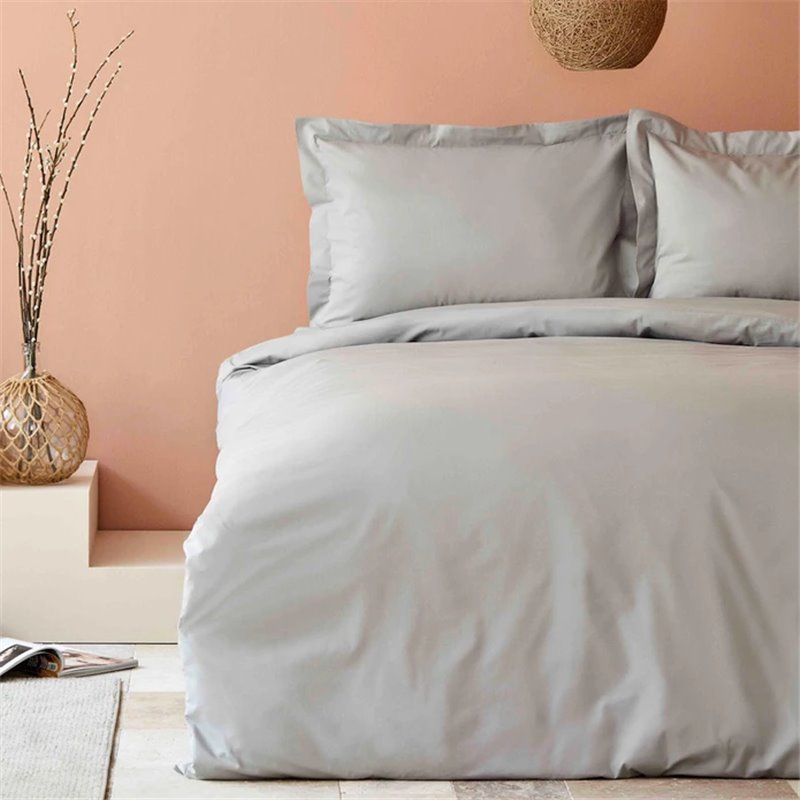 Back To Basic Grey Duvet Cover Set Queen Size - Queen Size