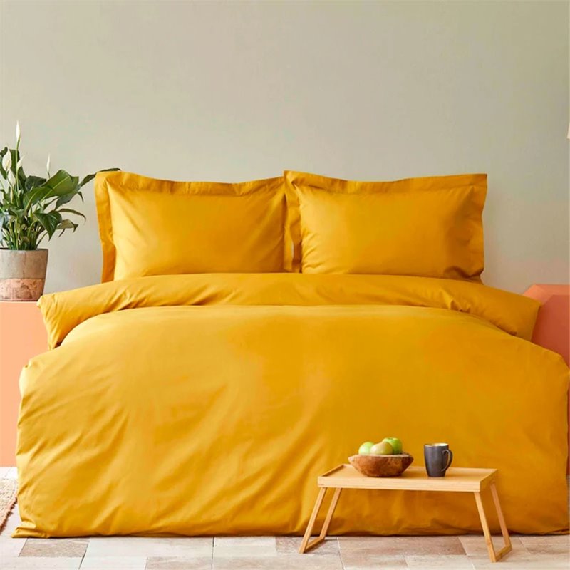 BACK TO BASIC MUSTARD DUVET COVER SET QUEEN SIZE - QUEEN SIZE