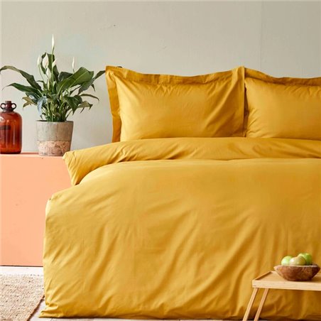 BACK TO BASIC MUSTARD DUVET COVER SET QUEEN SIZE - QUEEN SIZE