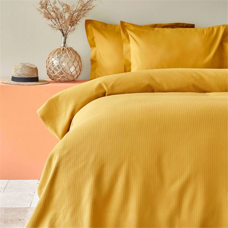 Back To Basic Mustard Duvet Cover Set Single Size - Single Size