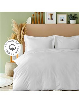 BACK TO BASIC WHITE DUVET COVER SET SINGLE SIZE - SINGLE SIZE