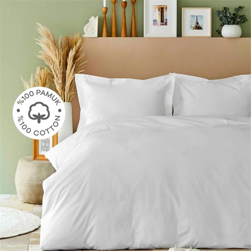 Back To Basic White Duvet Cover Set Single Size - Single Size