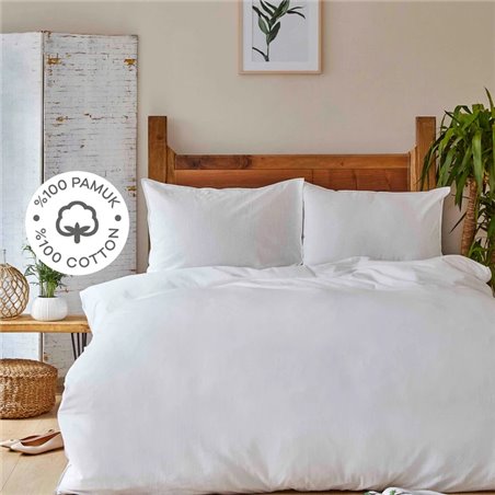 BACK TO NATURE WHITE DUVET COVER SET QUEEN SIZE - QUEEN SIZE