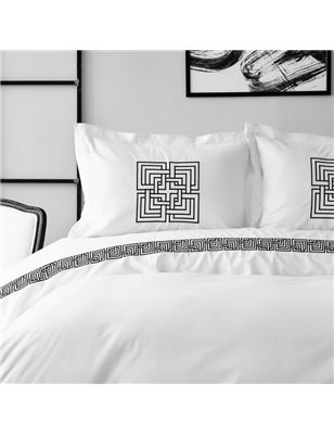 Bahia Black Embroidered Duvet Cover Set Queen Size - Queen Size | Enplus Home