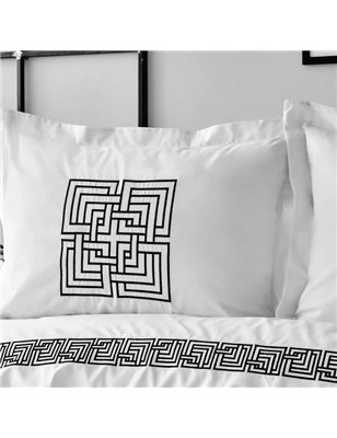 BAHIA BLACK EMBROIDERED DUVET COVER SET QUEEN SIZE - QUEEN SIZE