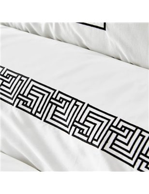 Bahia Black Embroidered Duvet Cover Set Queen Size - Queen Size | Enplus Home