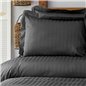 Charm Bold Anthracite Saten Duvet Cover Set Single Size - Single Size