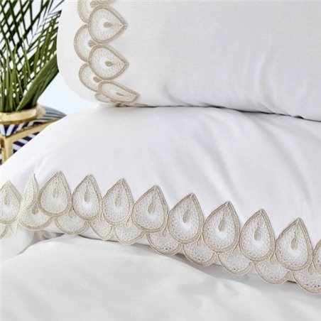 FIDELLE GOLD FRANSIZ DUVET COVER SET QUEEN SIZE - QUEEN SIZE