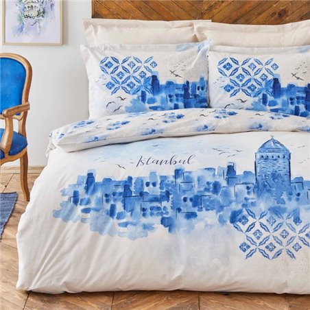 GALATA BLUE DUVET COVER SET QUEEN SIZE - QUEEN SIZE