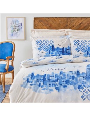 GALATA BLUE DUVET COVER SET QUEEN SIZE - QUEEN SIZE