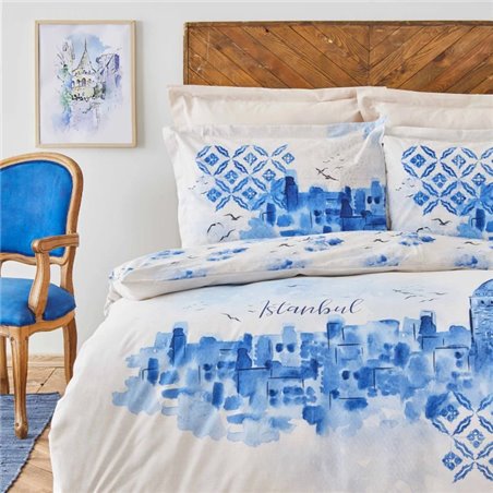 GALATA BLUE DUVET COVER SET QUEEN SIZE - QUEEN SIZE