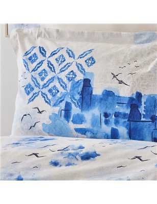 GALATA BLUE DUVET COVER SET QUEEN SIZE - QUEEN SIZE