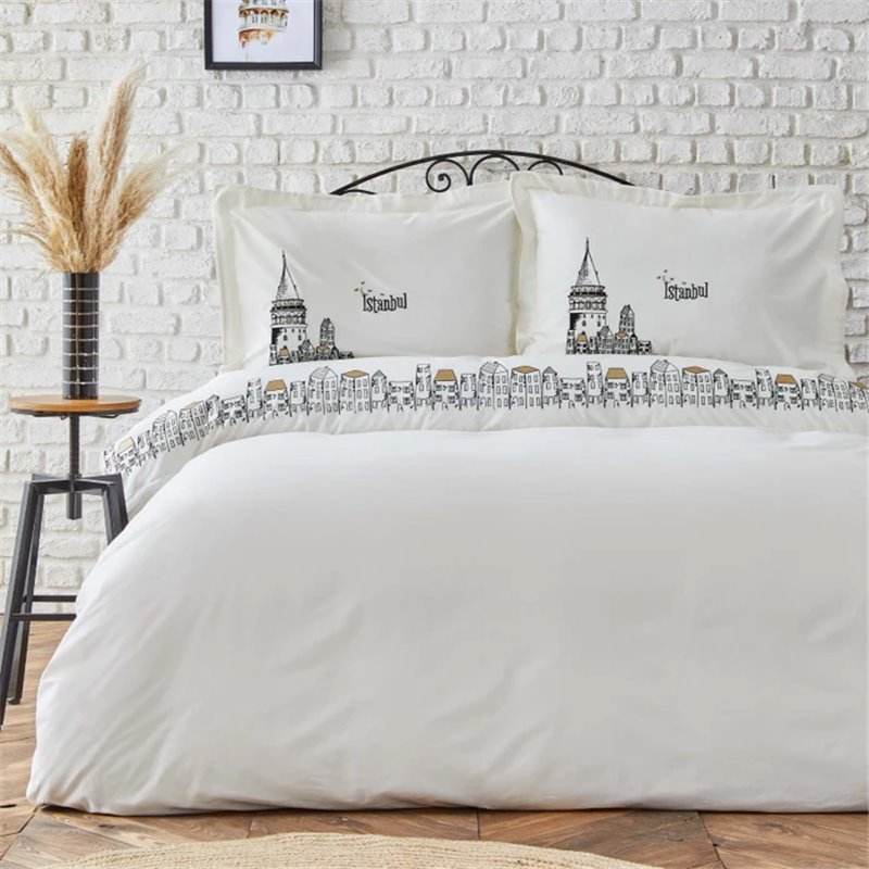 GALATA SIYAH NAKISLI DUVET COVER SET QUEEN SIZE  - QUEEN SIZE