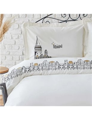 GALATA SIYAH NAKISLI DUVET COVER SET QUEEN SIZE  - QUEEN SIZE