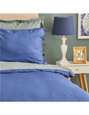 Kh Basic Grey-Indigo Df Duvet Cover Set Single Size - Single Size | Enplus Home