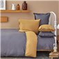 KH BASIC MUSTARD-ANTHRACITE DF  DUVET COVER SET QUEEN SIZE - QUEEN SIZE