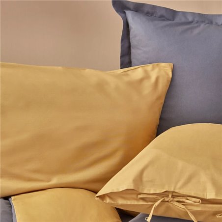 KH BASIC MUSTARD-ANTHRACITE DF  DUVET COVER SET QUEEN SIZE - QUEEN SIZE