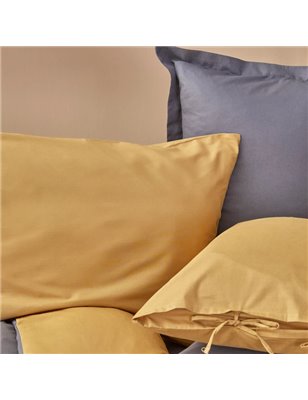 KH BASIC MUSTARD-ANTHRACITE DF  DUVET COVER SET QUEEN SIZE - QUEEN SIZE